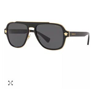 Versace MEDUSA CHARM Polarized Sunglasses Gold Trim - Brand New